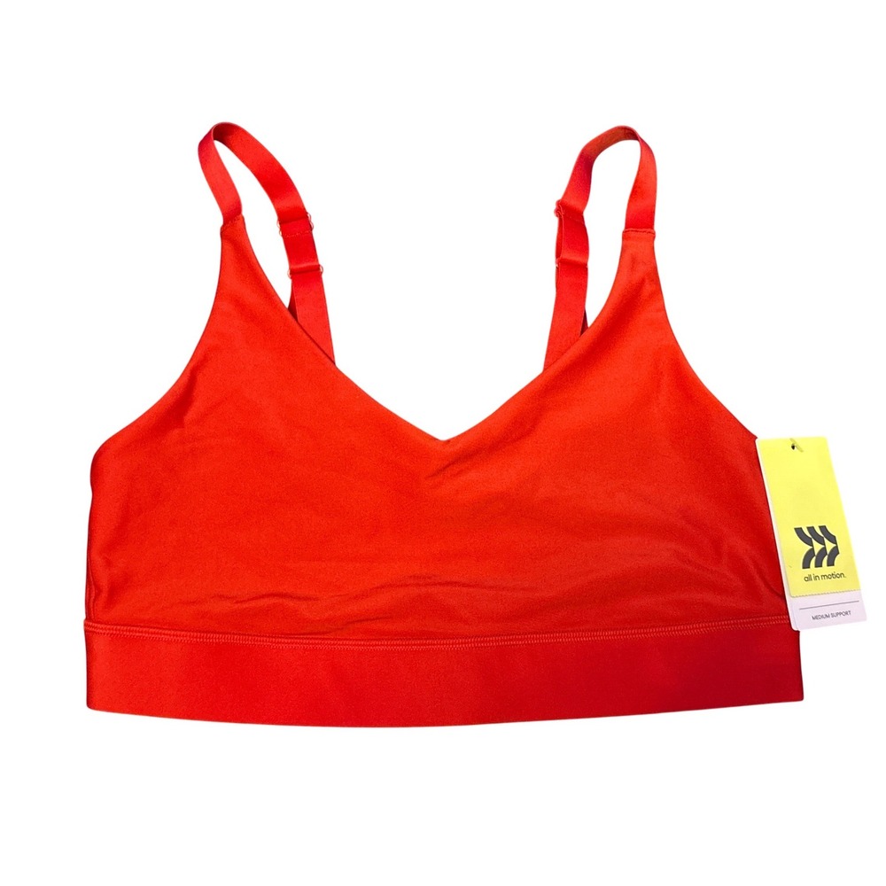 NEW All In Motion Womens Red Medium Support Sports Bra Size Small